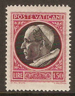 Vatican City 1945 1l.50 Black and red. SG103.