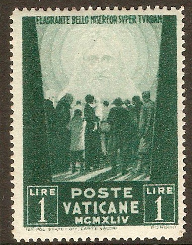 Vatican City 1945 1l Green - POW series. SG107.