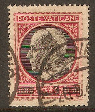 Vatican City 1946 3l on 1l.50 Black and red. SG114.
