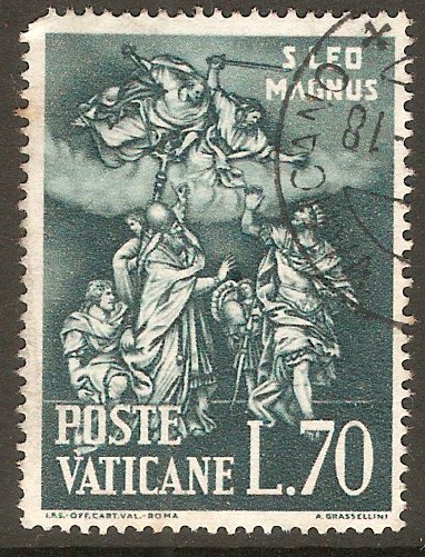 Vatican City 1961 70l Pope Leo I Commemoration series. SG344.