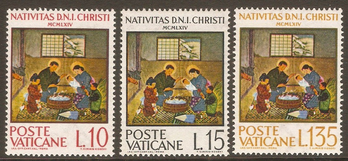 Vatican City 1964 Christmas set. SG439-SG441.