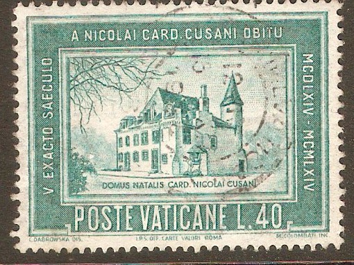 Vatican City 1964 40l Cues Commemoration series. SG442.
