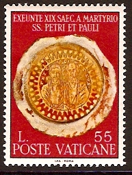Vatican City 1967 55l Two Saints. SG500.