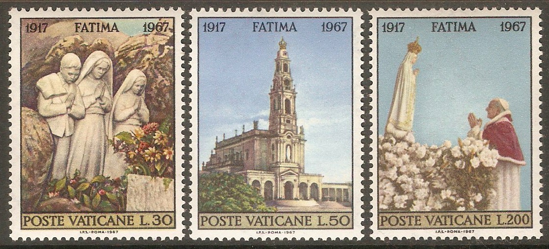 Vatican City 1967 Fatima Apparitions set. SG503-SG505.