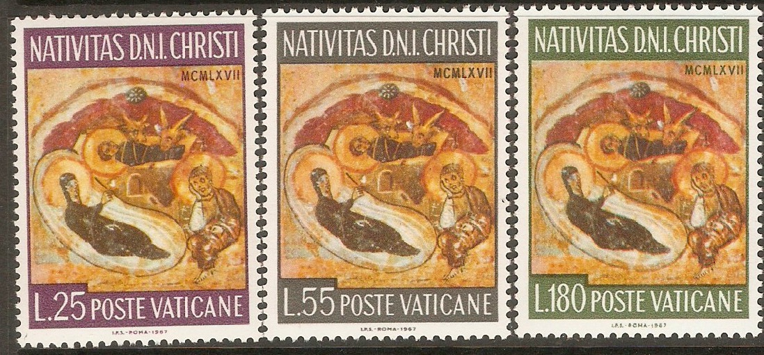 Vatican City 1967 Christmas set. SG508-SG510.