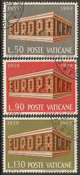 Vatican City 1969 Europa Stamps Set. SG522-SG524.