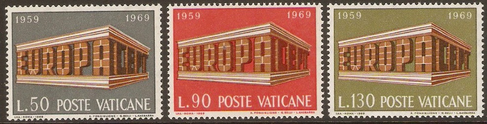 Vatican City 1969 Europa Stamps. SG522-SG524.