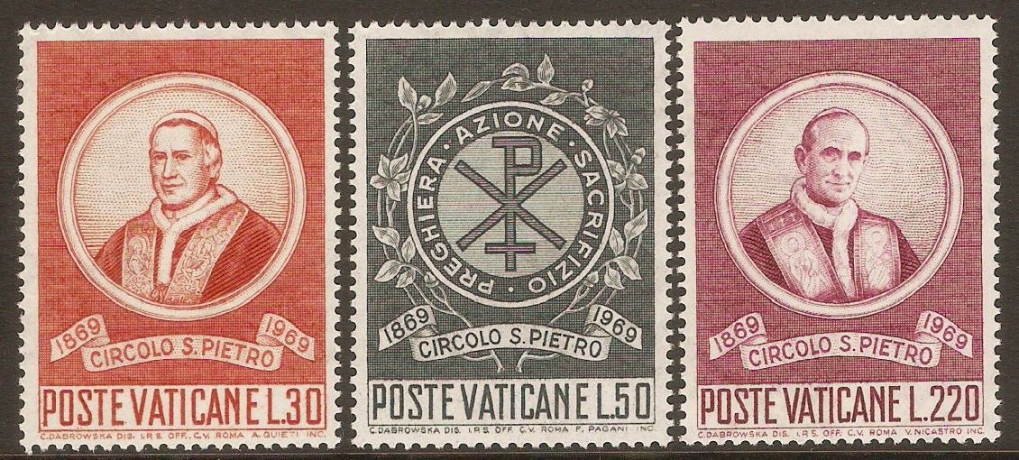 Vatican City 1969 Circle Society set. SG528-SG530.