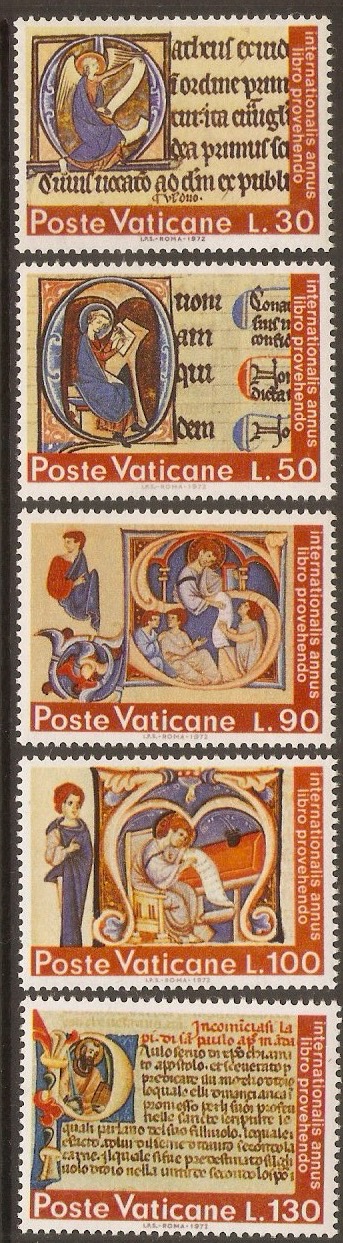 Vatican City 1972 Int. Book Year set. SG581-SG585.
