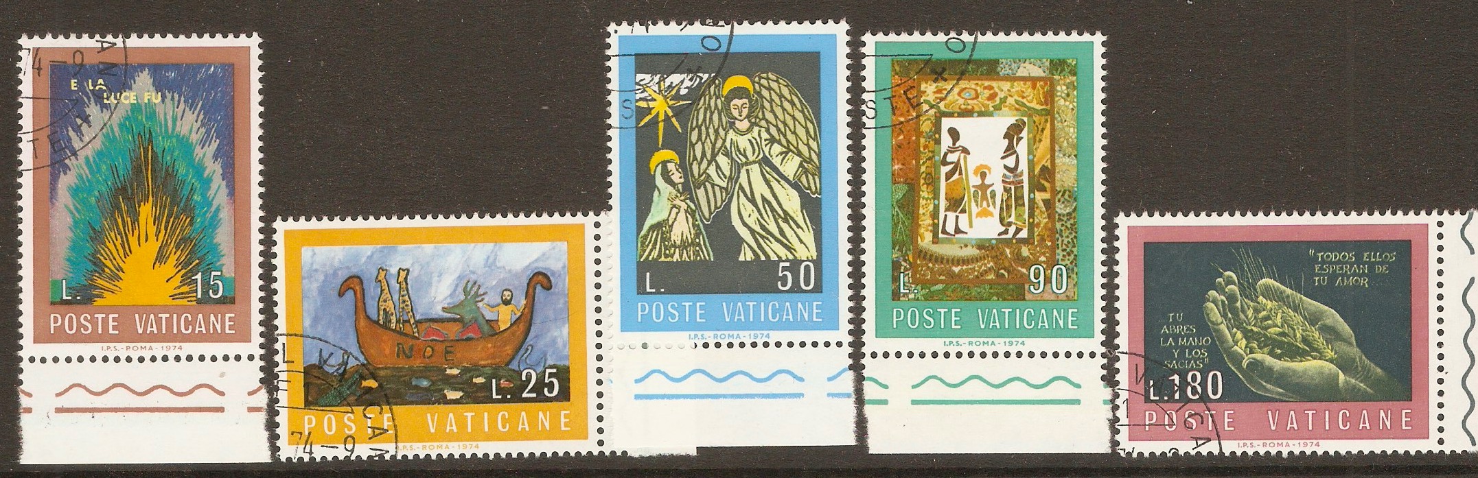 Vatican City 1974 International Book Year set. SG609-SG613.