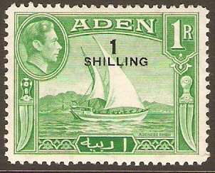 Aden 1951 1s on 1r Emerald-green. SG43.
