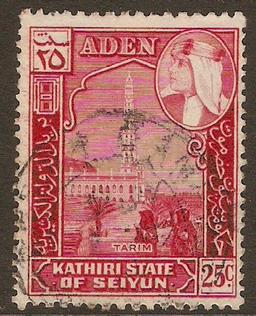 Kathiri State 1954 25c Carmine-red. SG32.
