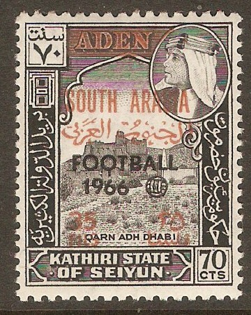 Kathiri State 1966 35f on 70c World Cup Football series. SG79.