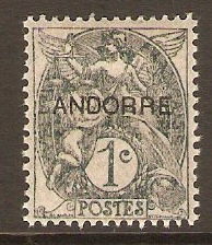Andorra 1931 1c Greenish slate. SGF2.