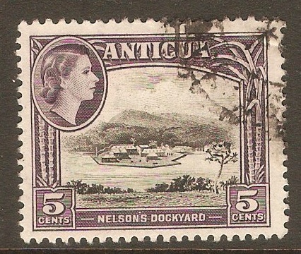 Antigua 1963 5c Black and slate-violet. SG154.