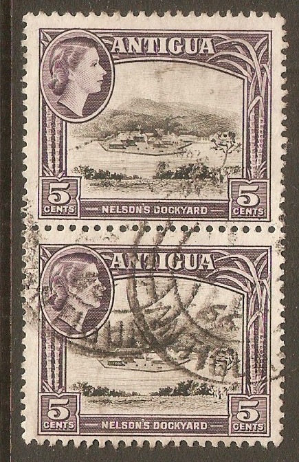 Antigua 1963 5c Black and slate-violet. SG154.