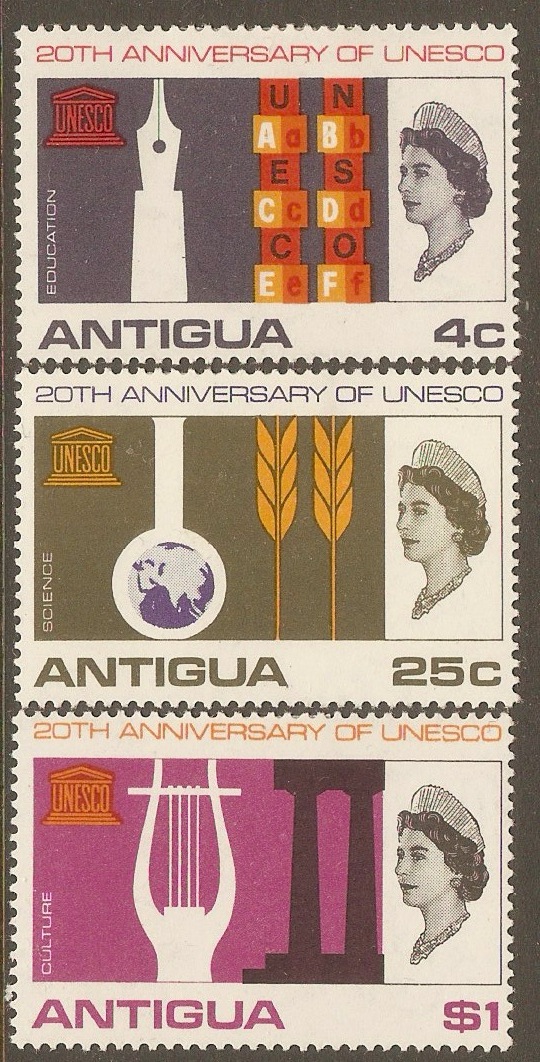 Antigua 1966 UNESCO Anniversary set. SG196-SG198.