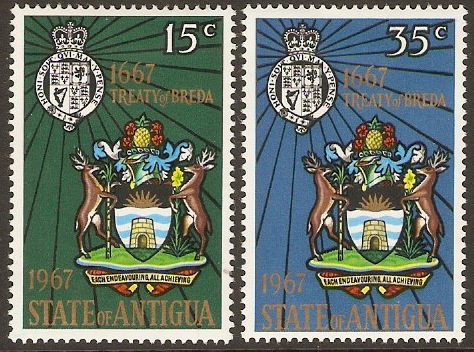 Antigua 1967 Treaty Anniversary Set. SG206-SG207.