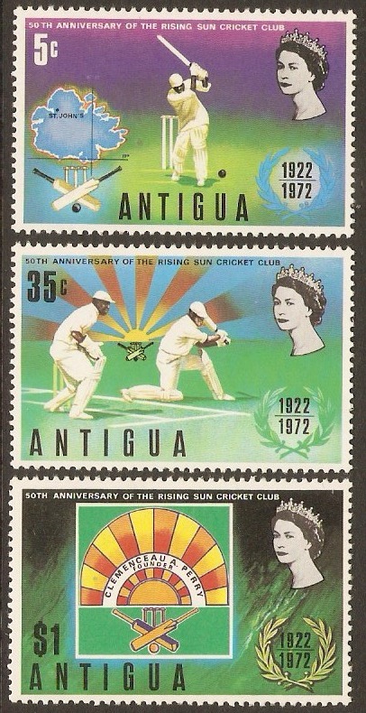 Antigua 1972 Cricket Club Anniversary Set. SG341-SG343.