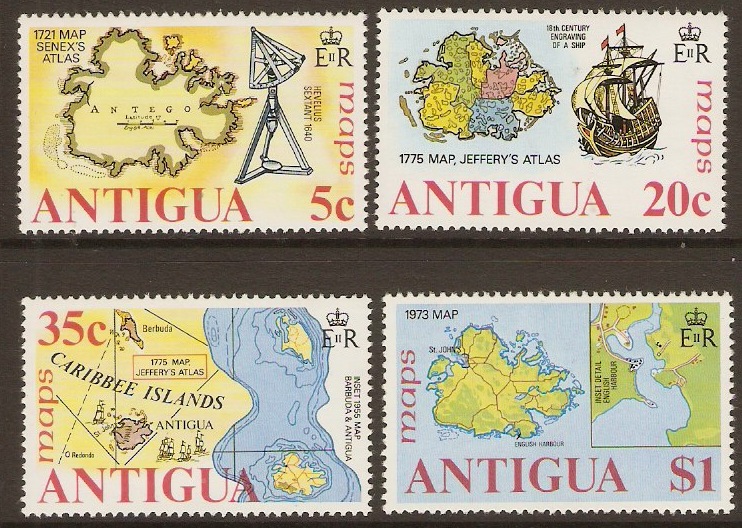 Antigua 1975 Maps of Antigua Set. SG439-SG442.