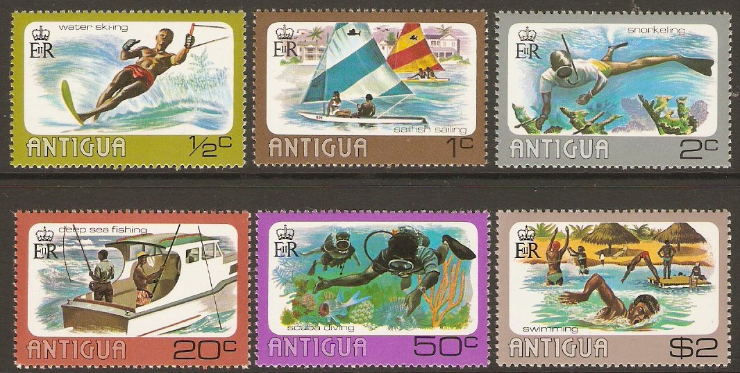 Antigua 1976 Water Sports Set. SG503-SG508.