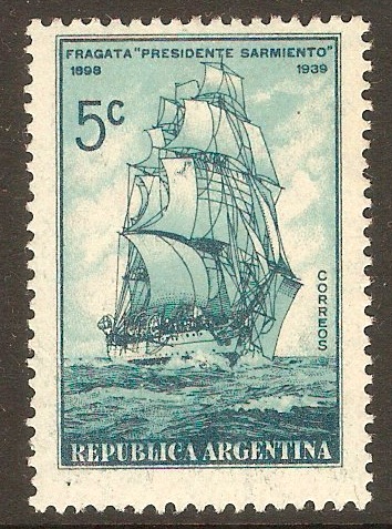 Argentina 1939 5c Last Voyage stamp. SG670.