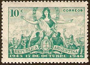 Argentina 1946 10c green. SG748.