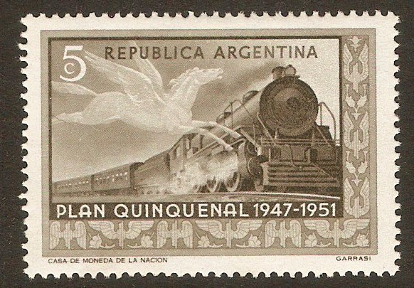 Argentina 1951 5c Five Year Plan Stamp Series. SG828.