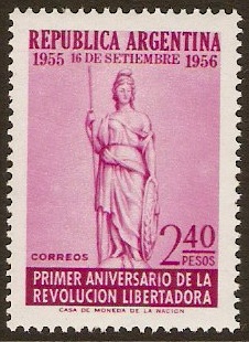 Argentina 1956 Revolution Anniversary Stamp. SG892.