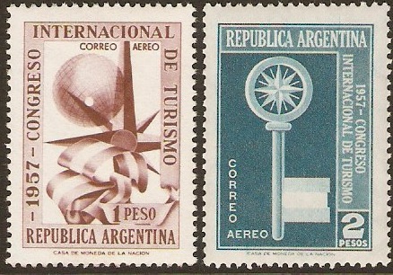 Argentina 1957 Tourism Conference Stamps. SG909-SG910.