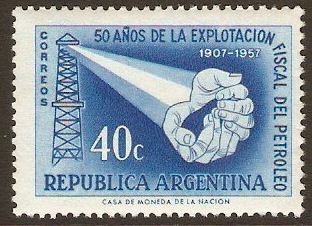 Argentina 1957 Oil Industry Anniversary. SG913.