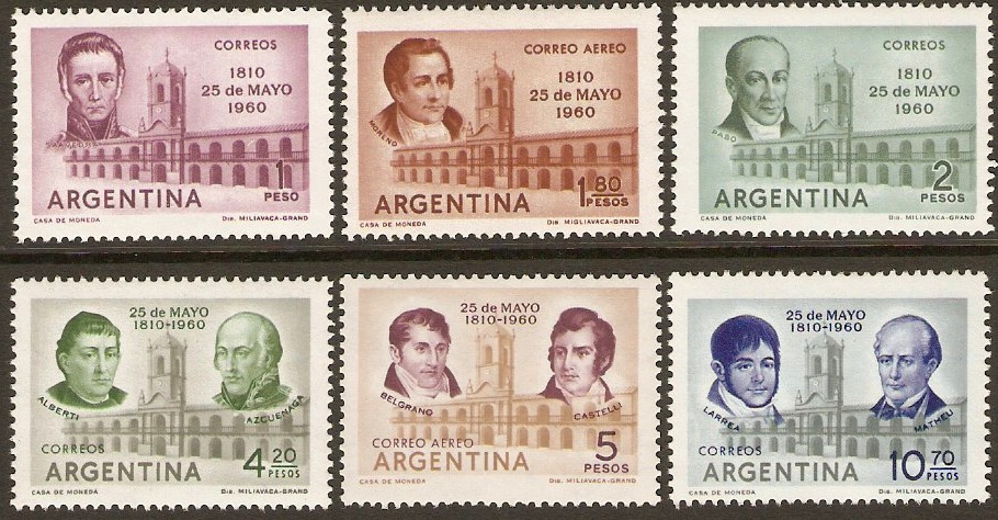 Argentina 1960 Revolution Anniversary Set. SG973-SG978.