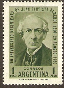 Argentina 1960 Alberdi Commemoration. SG986.