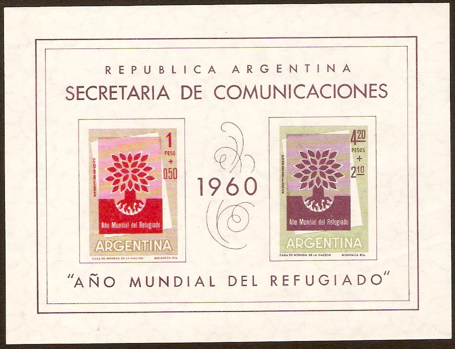 Argentina 1960 Refugee Stamps Sheet. SGMS971.
