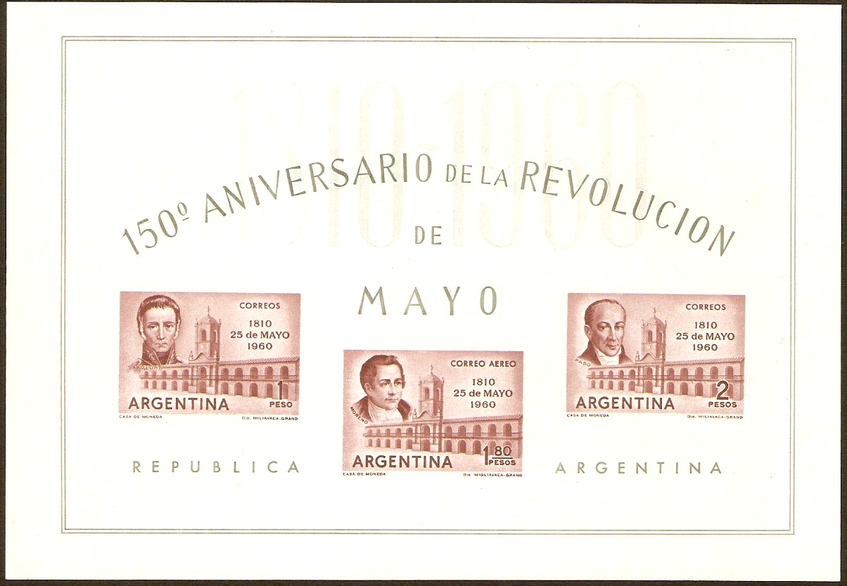 Argentina 1960 red-brown sheet. SGMS979.