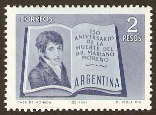 Argentina 1961 Moreno Commemoration. SG1008.