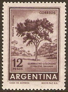 Argentina 1961 12p dull purple. SG1017.