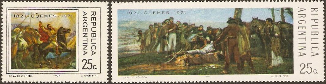 Argentina 1971 Guemes Commemoration Stamps. SG1365-SG1366.
