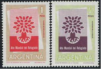 Argentina 1960 World Refugee Year Stamp Set. SG969-SG970.