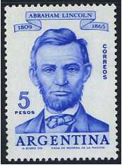 Argentina 1960 Abraham Lincoln Stamp. SG972.