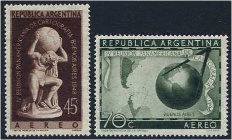 Argentina 1948 Pan American Cartographers Set. SG807-SG808.