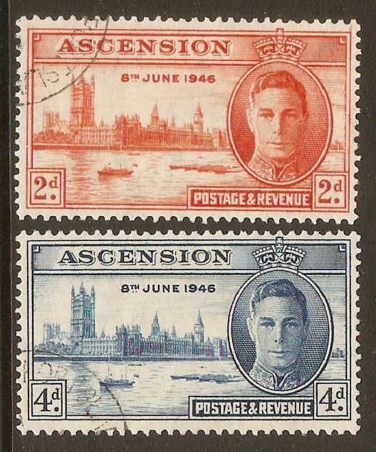 Ascension 1946 Victory Stamp Set. SG48-SG49.