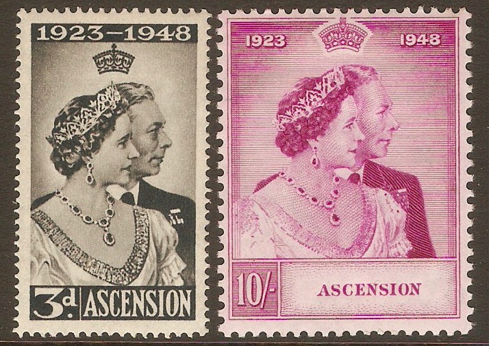 Ascension 1948 Royal Silver Wedding set. SG50-SG51.