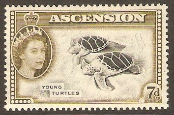 Ascension 1956 7d Black and deep olive. SG65.