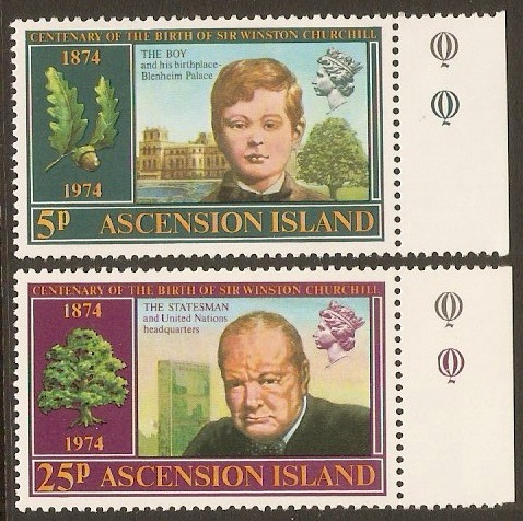 Ascension 1974 Churchill Commemoration Set. SG182-SG183.