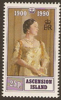 Ascension 1990 25p Queen Mother Birthday Series. SG525.