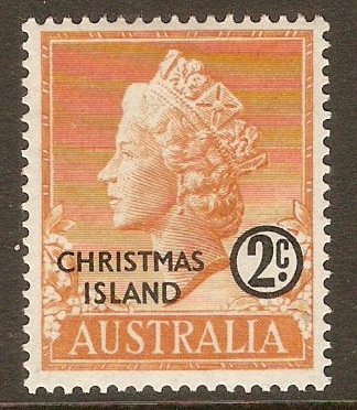Christmas Island 1958 2c Yellow-orange. SG1.