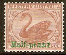 Western Australia 1893 d on 3d Pale brown. SG110.