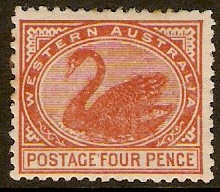 Western Australia 1905 4d Bright brown-red. SG142b.