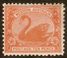Western Australia 1905 10d Rose-orange. SG146.